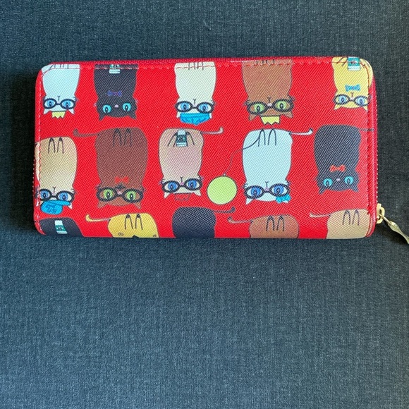 Colorful Cats Pattern Wallet Zip Long Purse, Multicolor, 7.5"X4.5" NEW - Picture 2 of 4